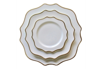 Trieste Gold Rim Collection China Set in Miami, Ft. Lauderdale, Palm Beach