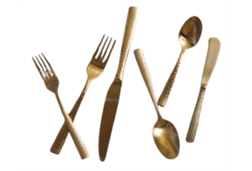 Lucca Faceted Gold Flatware Set in Miami, Ft. Lauderdale, Palm Beach