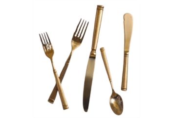 Vivi Brushed Gold Flatware Set in Miami, Ft. Lauderdale, Palm Beach