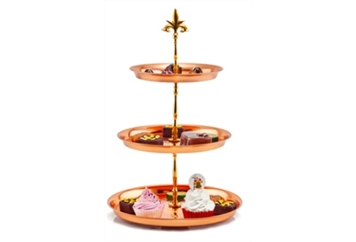 Solid Copper 3-Tier Serving Cake Stand in Miami, Ft. Lauderdale, Palm Beach