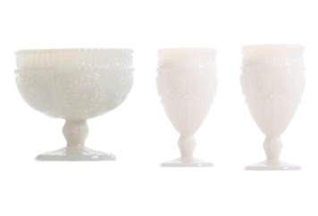 Amelie Milk Glass Glassware Collection in Miami, Ft. Lauderdale, Palm Beach