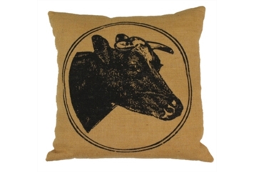 Pillow - Burlap Creamery Cow in Miami, Ft. Lauderdale, Palm Beach