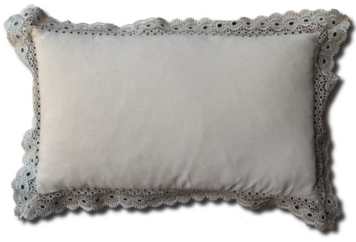 Pillow - Natural W/ Lace Edges in Miami, Ft. Lauderdale, Palm Beach