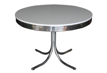 Retro White/Chrome Cafe Table in Miami, Ft. Lauderdale, Palm Beach