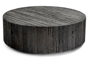 Barrel Wood Coffee Table - Charcoal in Miami, Ft. Lauderdale, Palm Beach