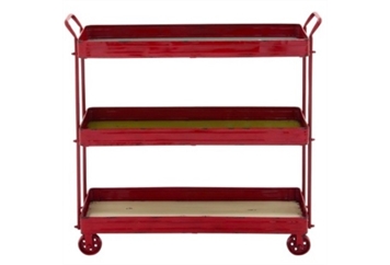 Red Metal Console Cart in Miami, Ft. Lauderdale, Palm Beach