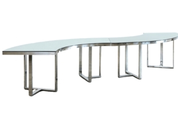 Bilbao Serpentine Dining Table - Silver in Tampa, St Petersburg