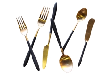 Velo Black & Gold Flatware Set in Orlando