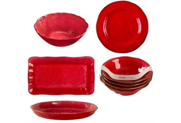 Veranda Melamine Red Collection China Set in Orlando