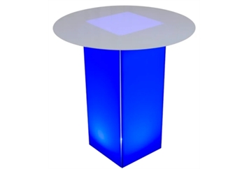 LED White Round Top Cafe Table in Miami, Ft. Lauderdale, Palm Beach