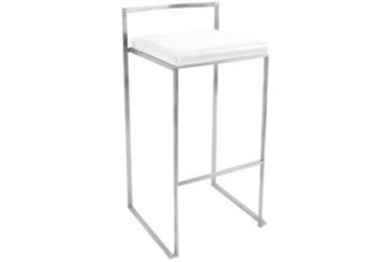 Malta Silver Barstool - White in Tampa, St Petersburg