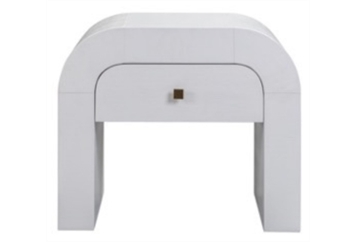 Curved White End Table in Miami, Ft. Lauderdale, Palm Beach