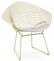 Wire Diamond Chair - Gold in Miami, Ft. Lauderdale, Palm Beach