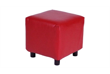 Minotti Cube Ottoman - Red Leather in Naples, Marco Island, Ft. Myers