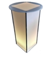 LED Acrylic Silver Trim Highboy Table - Round Top in Naples, Marco Island, Ft. Myers