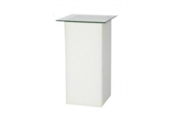 Leather White Highboy Table - Glass Top in Naples, Marco Island, Ft. Myers