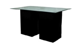 Leather Black Highboy Table Large w/Glass Top in Naples, Marco Island, Ft. Myers