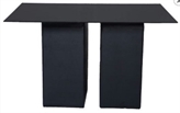 Leather Black Highboy Table Large - Black Glass Top in Naples, Marco Island, Ft. Myers