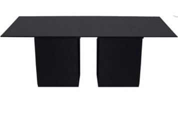 Leather Black Dining Table - Black Glass Top in Naples, Marco Island, Ft. Myers