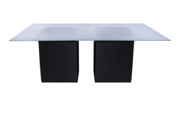 Leather Black Dining Table - Frosted Top in Naples, Marco Island, Ft. Myers