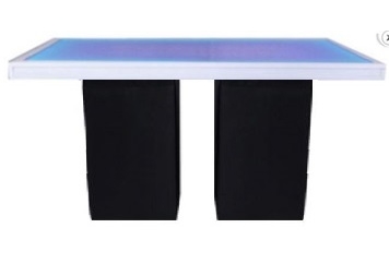 Leather Black Highboy Table Large - LED Top in Naples, Marco Island, Ft. Myers