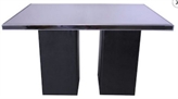 Leather Black Highboy Table Large - Mirrored Top in Naples, Marco Island, Ft. Myers