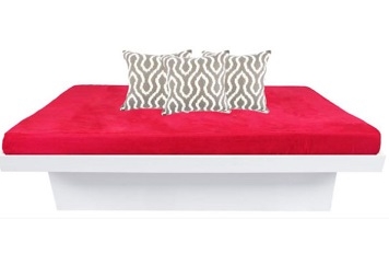 Lounge Bed - White and Red in Naples, Marco Island, Ft. Myers