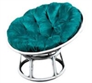 White Papasan Chair with Teal Cushion in Naples, Marco Island, Ft. Myers