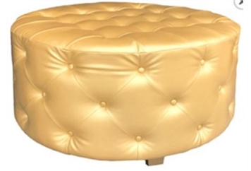 Tufted Gold Ottoman in Naples, Marco Island, Ft. Myers