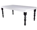 White Gloss Dining Table - Black Legs in Naples, Marco Island, Ft. Myers