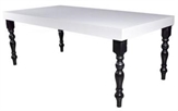 White Gloss Highboy Table Large - Black Legs in Naples, Marco Island, Ft. Myers