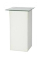 Leather White Highboy Table - Glass Top in Orlando