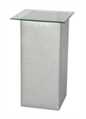 Leather Silver Highboy Table - Glass Top in Orlando