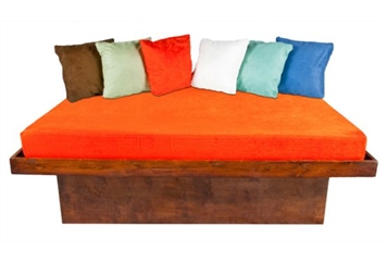 Lounge Bed - Mahogany and Orange in Orlando