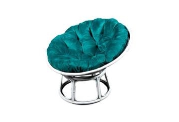 White Papasan Chair with Teal Cushion in Orlando