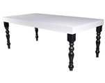 White Gloss Dining Table - Black Legs in Orlando