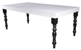 White Gloss Highboy Table Large - Black Legs in Orlando