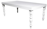 White Gloss Highboy Table Large - White Legs in Orlando