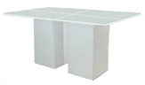 Leather White Highboy Table Large in Miami, Ft. Lauderdale, Palm Beach