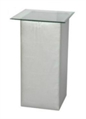 Leather Silver Highboy Table - Glass Top in Miami, Ft. Lauderdale, Palm Beach