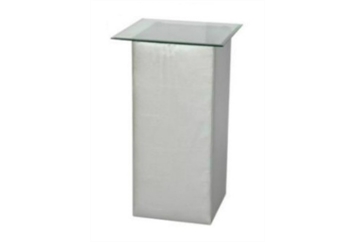 Leather Silver Highboy Table - Glass Top in Miami, Ft. Lauderdale, Palm Beach