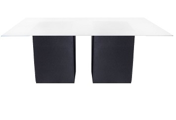 Leather Black Dining Table - White Vinyl Top in Miami, Ft. Lauderdale, Palm Beach