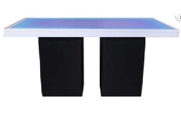 Leather Black Dining Table - LED Top in Miami, Ft. Lauderdale, Palm Beach