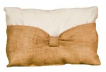 Pillow Small White and Brown Burlap in Tampa, St Petersburg