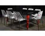 Black Gloss Dining Table - Red Legs in Tampa, St Petersburg