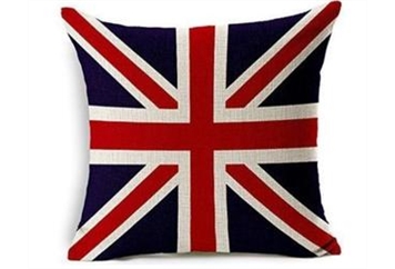 Pillow - Burlap British Flag in Tampa, St Petersburg