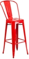 Marais Metal Barstool with Back - Red in Miami, Ft. Lauderdale, Palm Beach