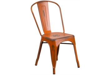 Marais Metal Chair - Distressed Orange in Miami, Ft. Lauderdale, Palm Beach