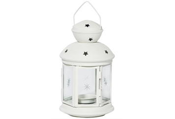 Lantern White Round - Small in Orlando