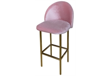 Royal Barstool Curved Gold Shiny - Pink in Miami, Ft. Lauderdale, Palm Beach